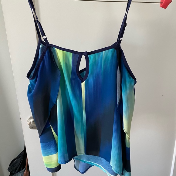 Trina Turk Blue Flowy Top - Picture 3 of 3